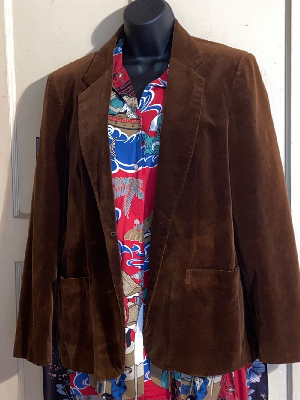 VTG TOFFEE VELVET BROWN BLAZER Warm Neutral Caramel